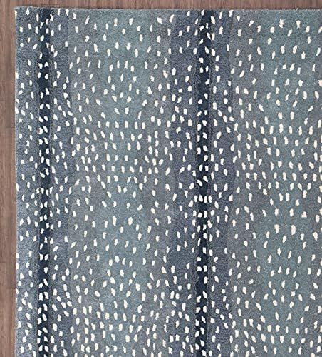 Amazon.com: Wallard Design Antelope Cheetah Blue Animal Contemporary Handmade 100% Woolen Area Ru... | Amazon (US)