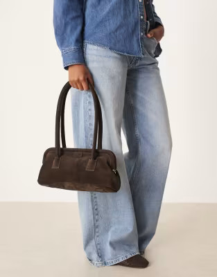 ASOS DESIGN suede frame doctors bag in chocolate | ASOS | ASOS (Global)