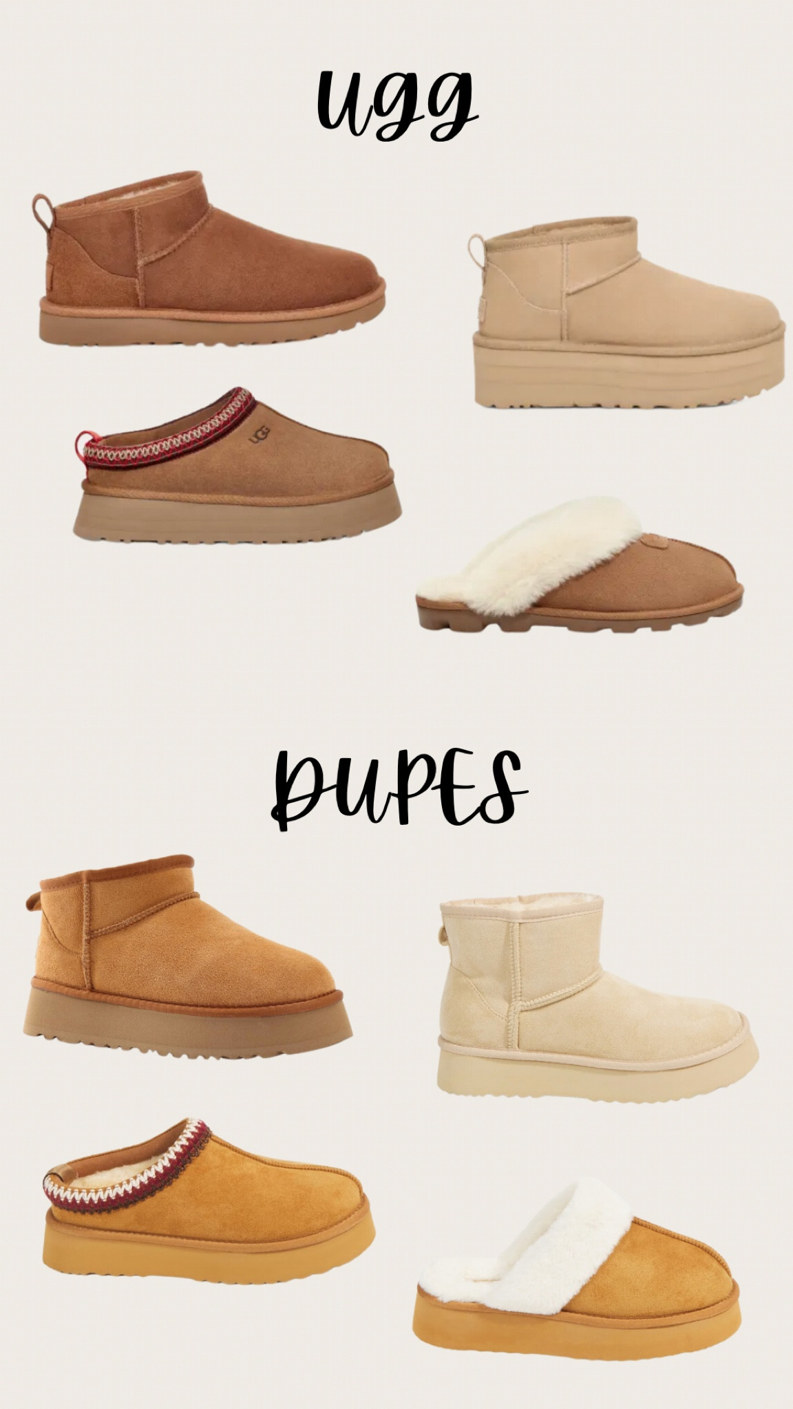 Ugg dupes for this coming fall and winter! 

Uggs, dupe, cloud slipper, tazz, slip on, platform, mini booties, casual shoes, fall shoes, winter shoes, house shoes, amazon, alterd state, round toe, comfort, suede

#LTKfindsunder100 #LTKshoecrush #LTKstyletip