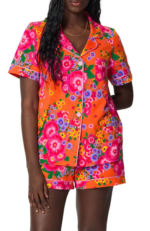 BedHead Pajamas Print Stretch Organic Cotton Short Pajamas in Ravello Blooms at Nordstrom, Size X-Large | Nordstrom