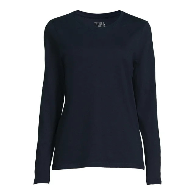 Time and Tru Women's Core Tee with Long Sleeves, Sizes S-3XL | Walmart (US)
