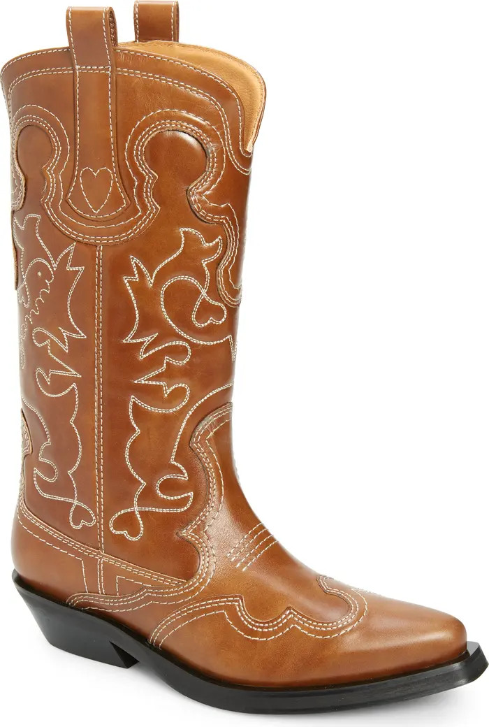 Ganni Embroidered Western Boot (Women) | Nordstrom | Nordstrom
