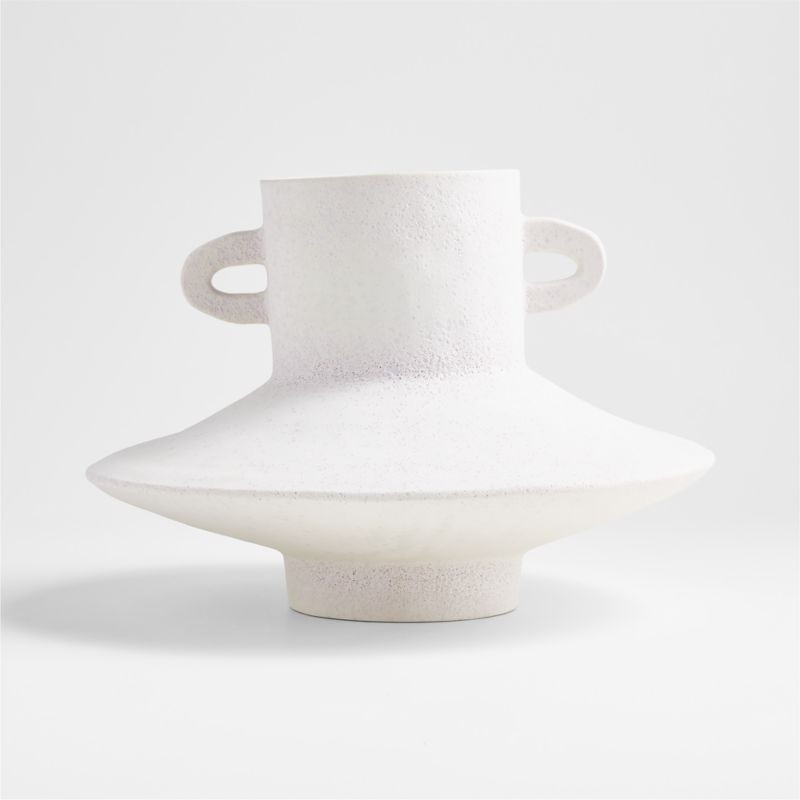 Shinola Makers White Vase with Handles + Reviews | Crate & Barrel | Crate & Barrel