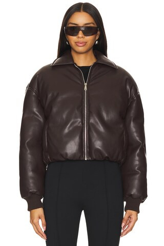 superdown Sanja Faux Leather Jacket in Brown from Revolve.com | Revolve Clothing (Global)