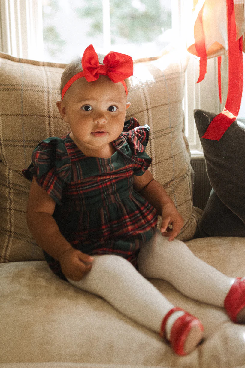 Baby Hattie Romper in Green Plaid | Ivy City Co