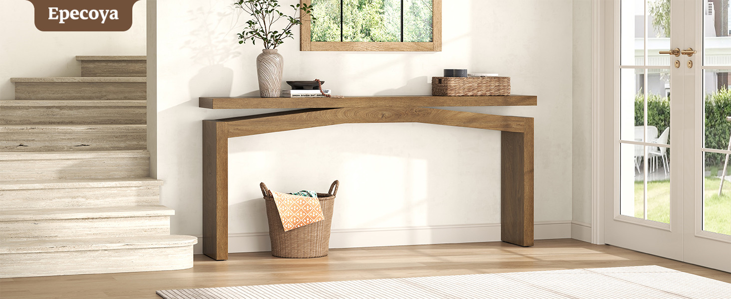Console Tables for Entryway 63-Inch, Wooden Sofa Tables Narrow Long Behind Couch Farmhouse, Moder... | Amazon (US)
