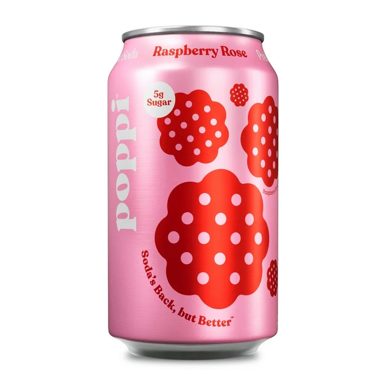 Poppi Raspberry Rose Prebiotic Soda, 12 oz, 1 Pack Can | Walmart (US)