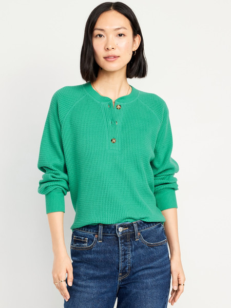 Cozy Waffle Henley T-Shirt | Old Navy (US)