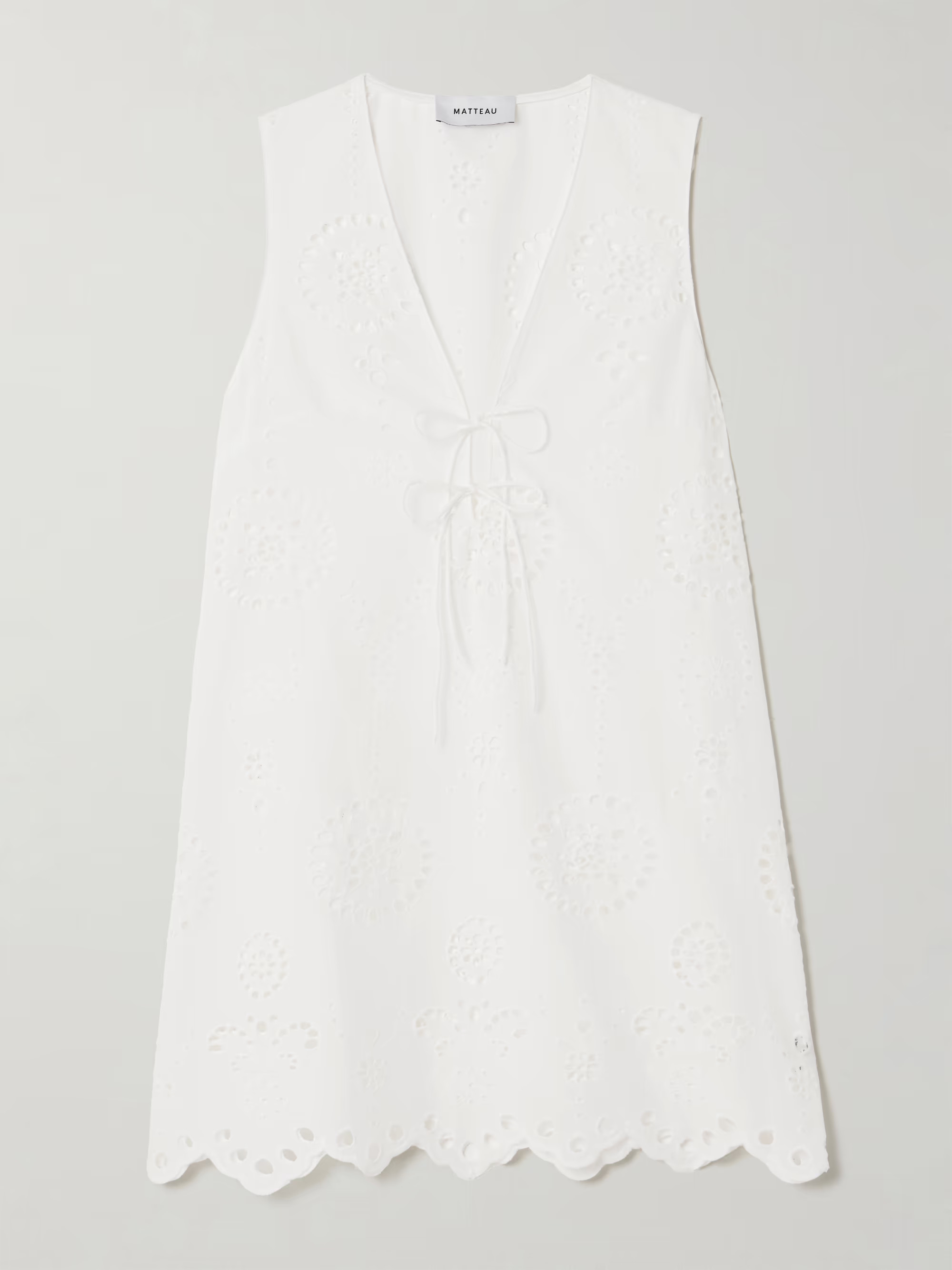 Scalloped broderie anglaise cotton mini dress | NET-A-PORTER APAC
