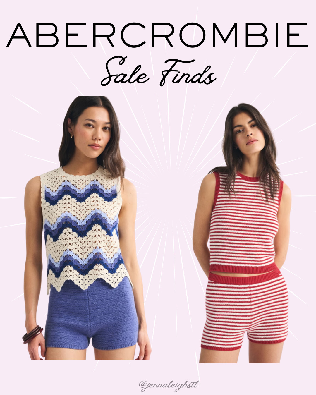 Abercrombie sale find, these high rise crochet style shorts and matching shell tops are so cute for summer. 

 #LTKootd #LTKSeasonal #LTKSaleAlert