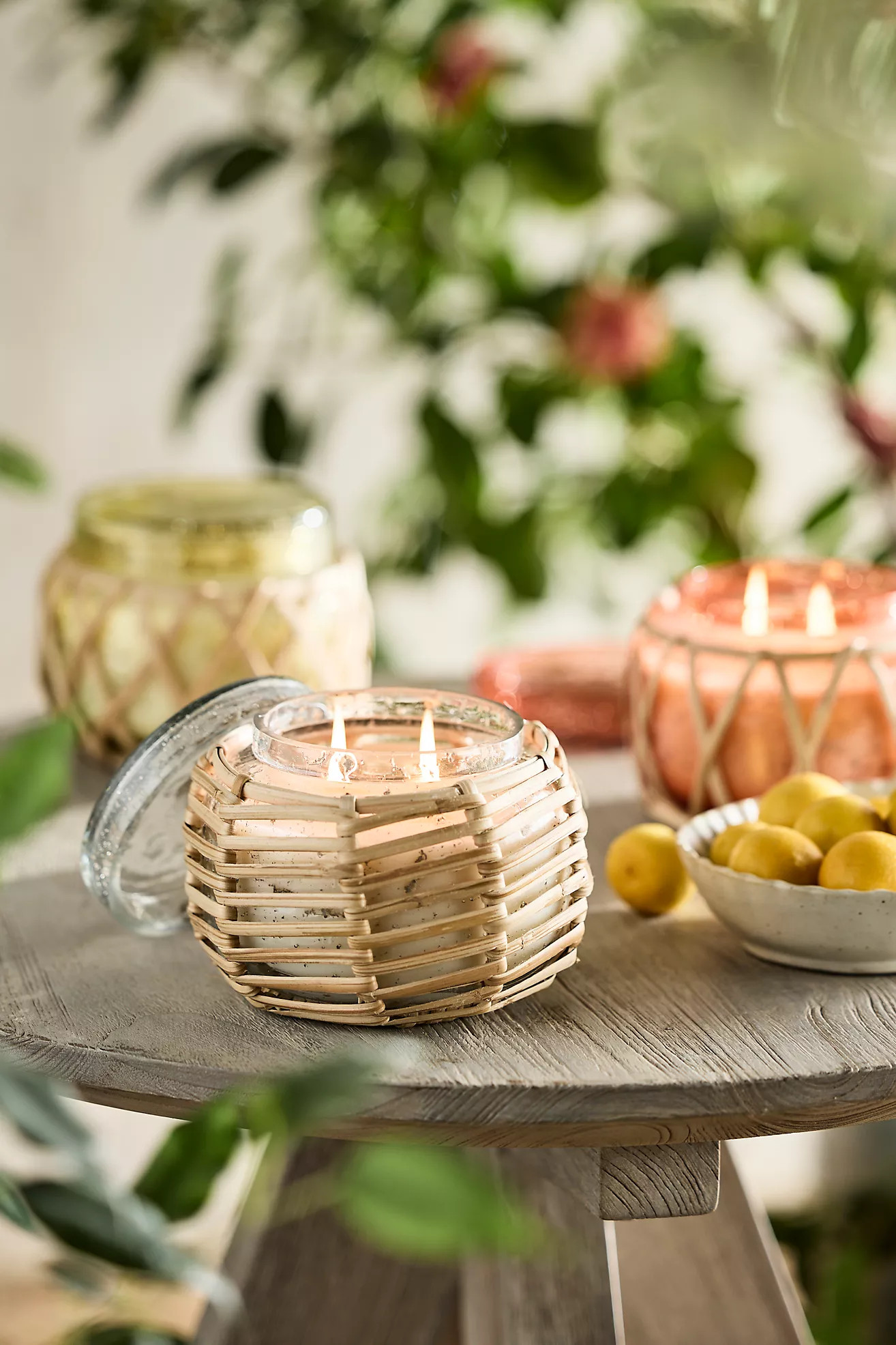 Woven Rattan Citronella Candle | Terrain