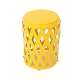 Christopher Knight Home Selen Outdoor 12" Diameter Iron Side Table, Matte Yellow | Amazon (US)