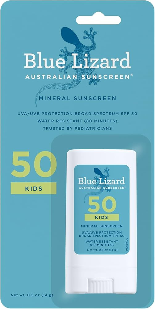 Blue Lizard Kids Mineral SPF 50 Sunscreen Stick, Zinc Oxide, 100% Mineral Actives, Developed for ... | Amazon (US)
