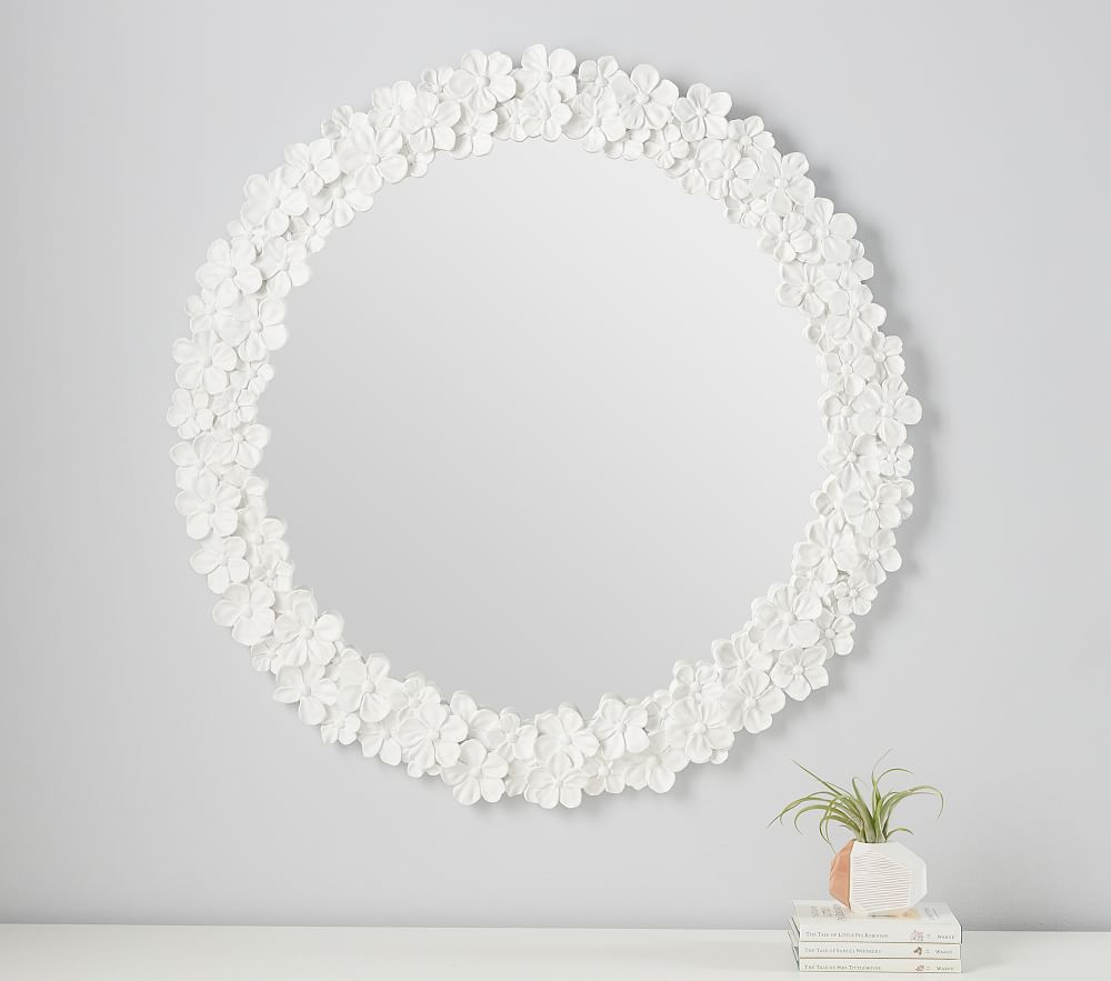 Hydrangea Round Mirror (28") | Pottery Barn Kids