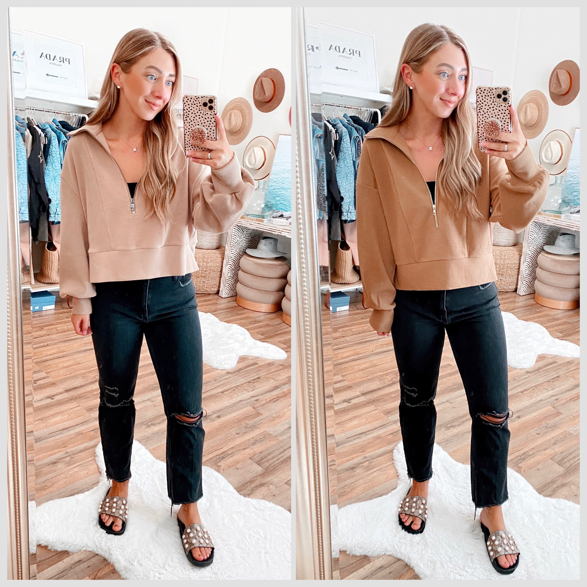Varley vs. Amazon 🩷 This one is GOOD— Wearing a size small in both! Amazon (colors: Khaki + grey)

Varley Ramona, Amazon, dupe, Look for less, half zip sweatshirts, travel  

#LTKsalealert #LTKstyletip #LTKfindsunder100
