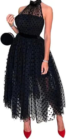 ummzongs Women's Casual Dresses for Fall Sundresses Black Mesh Sleeveless A-Line Maxi Dress with ... | Amazon (US)