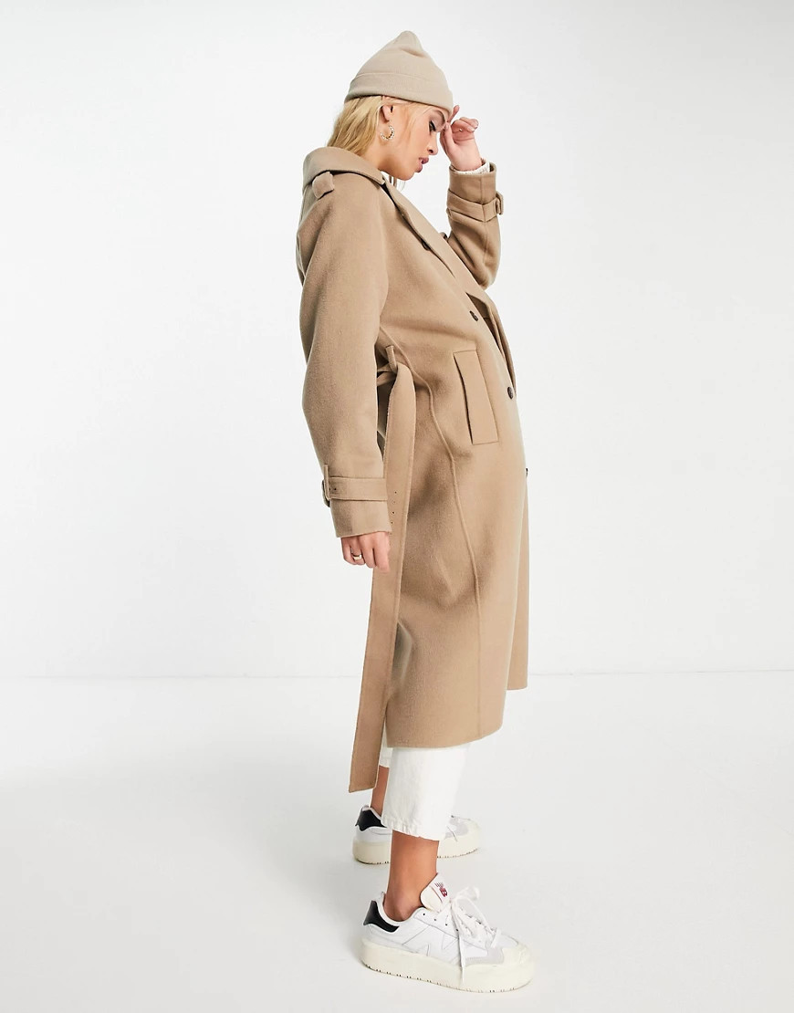 & Other Stories wool blend trench coat in beige-Neutral | ASOS (Global)