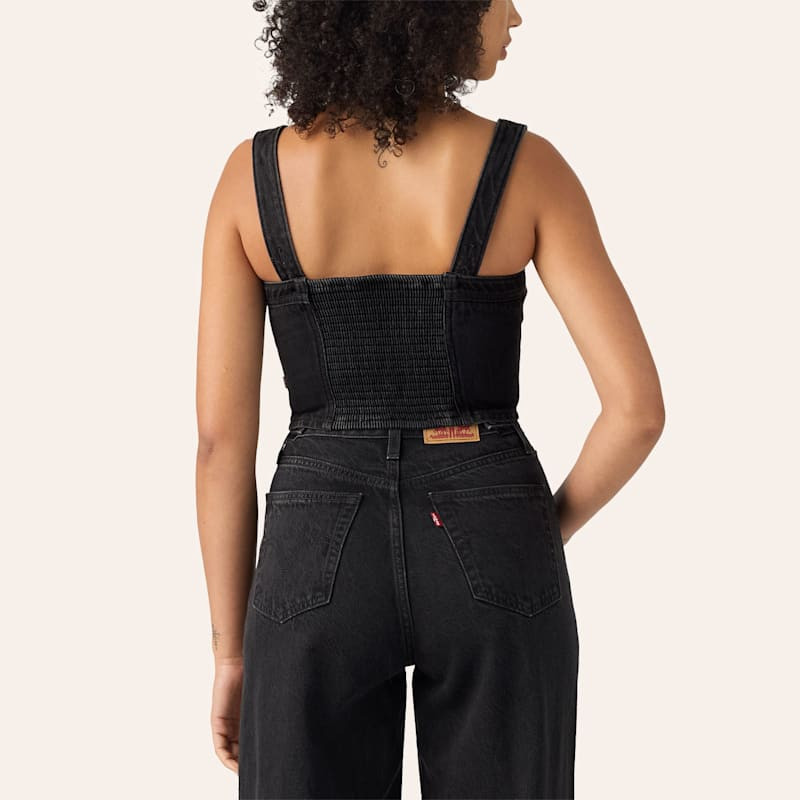 Levi's Women's Audra Black Denim Cropped Tank Top | Cavender's