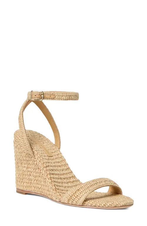 Loeffler Randall Gavi Ankle Strap Wedge Sandal in Natural at Nordstrom, Size 7.5 | Nordstrom