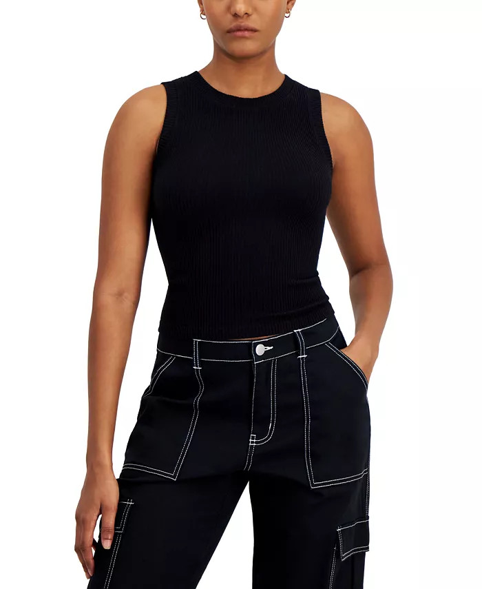 Juniors' Seamless Crewneck Ribbed Tank | Macy's