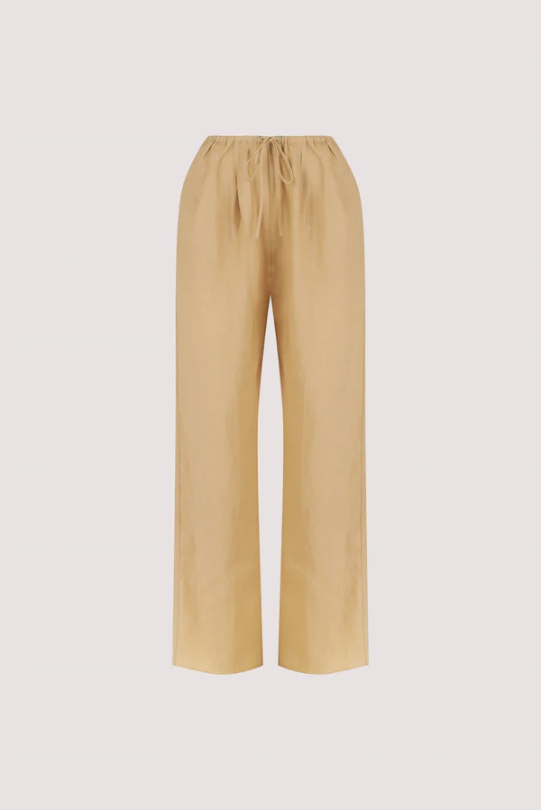 LUNE TAN LINEN PANT | DISSH