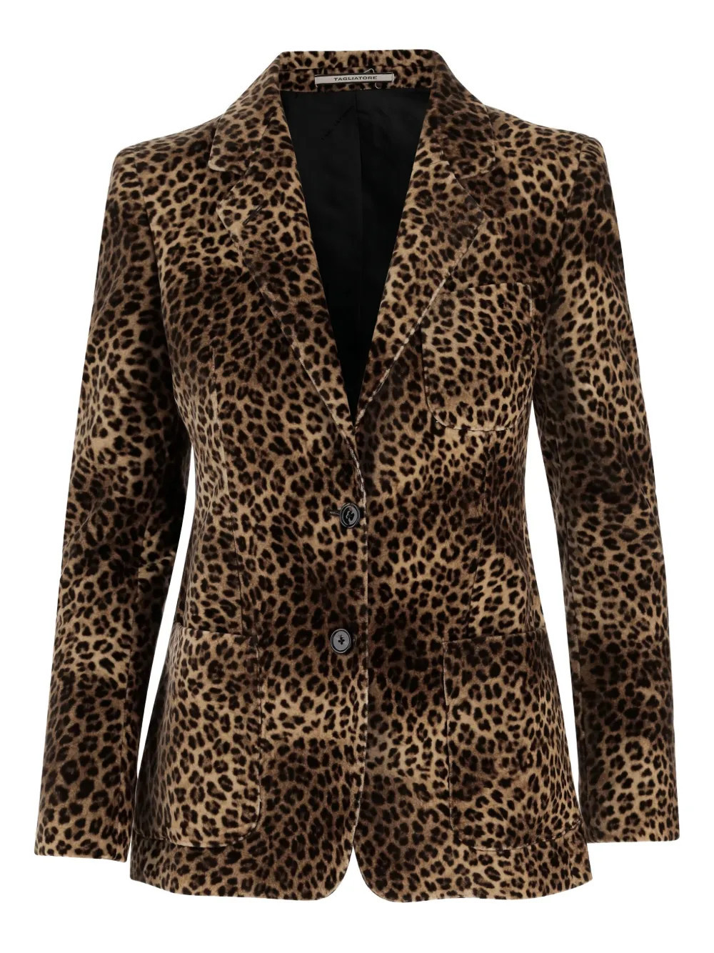 Tagliatore leopard-print velvet blazer - Brown | Farfetch Global
