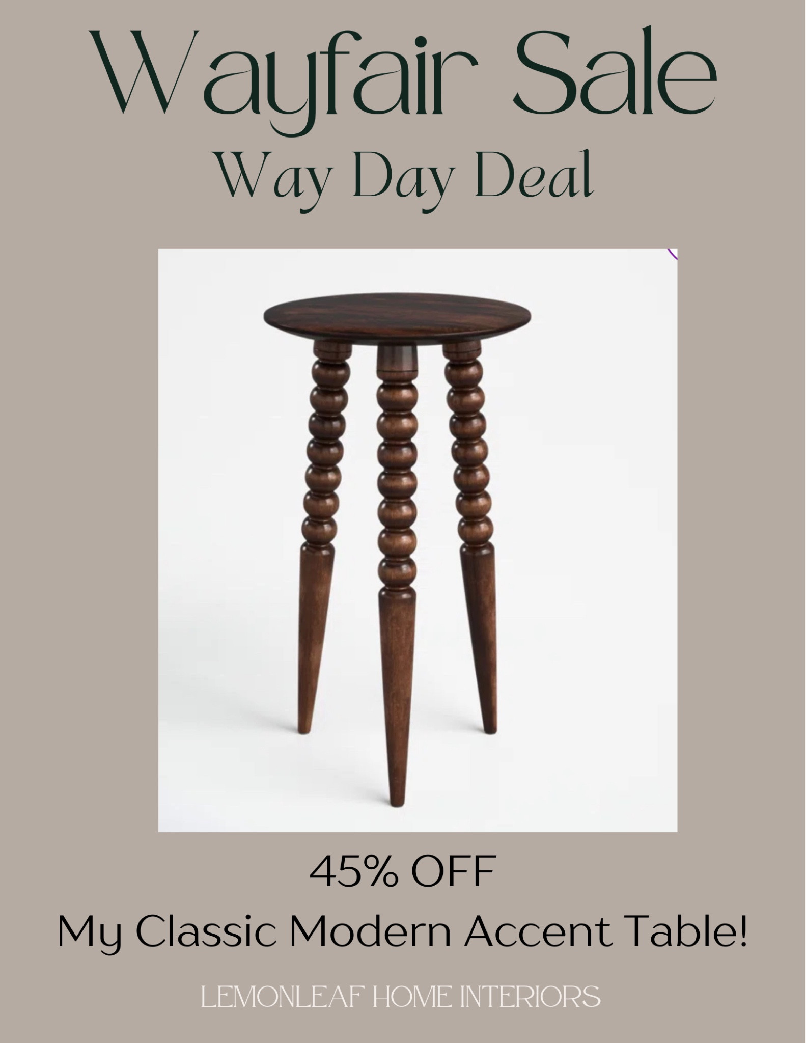 Shop up to 80% off through October 7! Now is the time to shop all the home finds you love @Wayfair during the Way Day event.

This classic modern accent table from @wayfair looks great anywhere! Mine is the “walnut brown”

#wayfair  #wayday 

#LTKFindsUnder100 #LTKSaleAlert #LTKHome