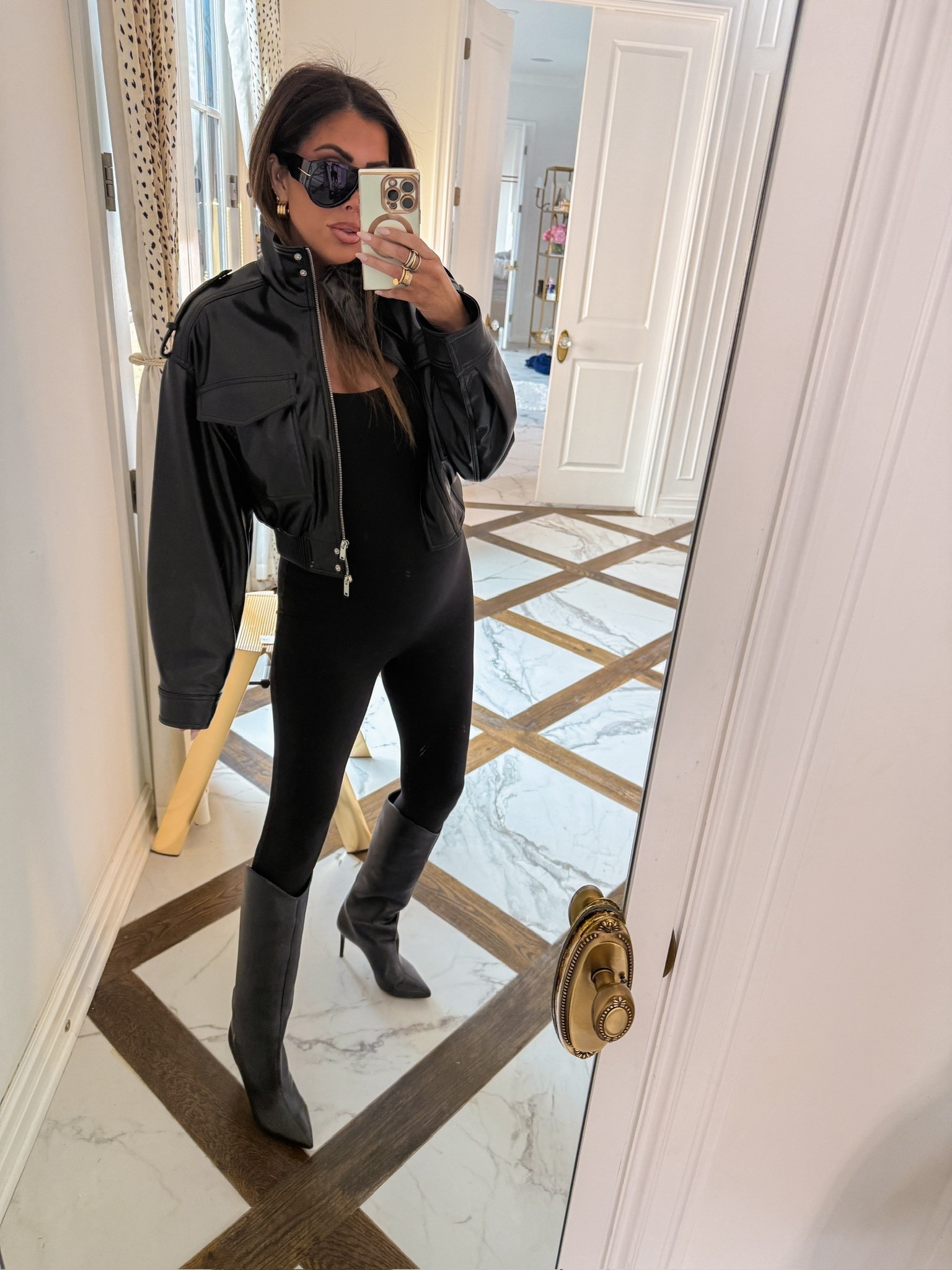 I am wearing a size small in bodysuit and cropped leather jacket! 

Zara finds, Zara fashion, Cropped leather jacket, Black leather jacket, Black bodysuit, Sunglasses, Wintef fashion, Emily Ann Gemma


#LTKmomlife #LTKootd #LTKHoliday