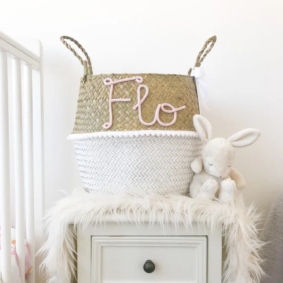 Toy Basket Personalised  Large Seagrass Nursery Name Basket  | Etsy Canada | Etsy (CAD)