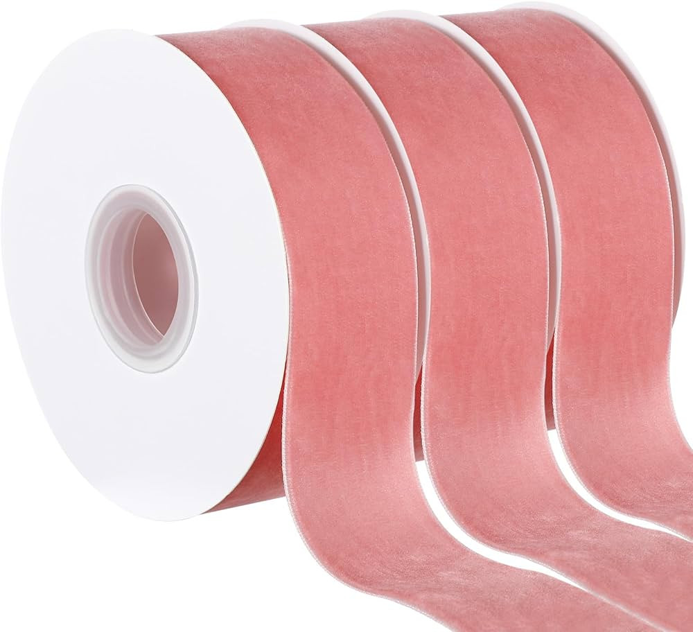 Crowye 3 Rolls Christmas Vintage Velvet Ribbon Satin Velvet Ribbon with Solid Color for Christmas... | Amazon (US)