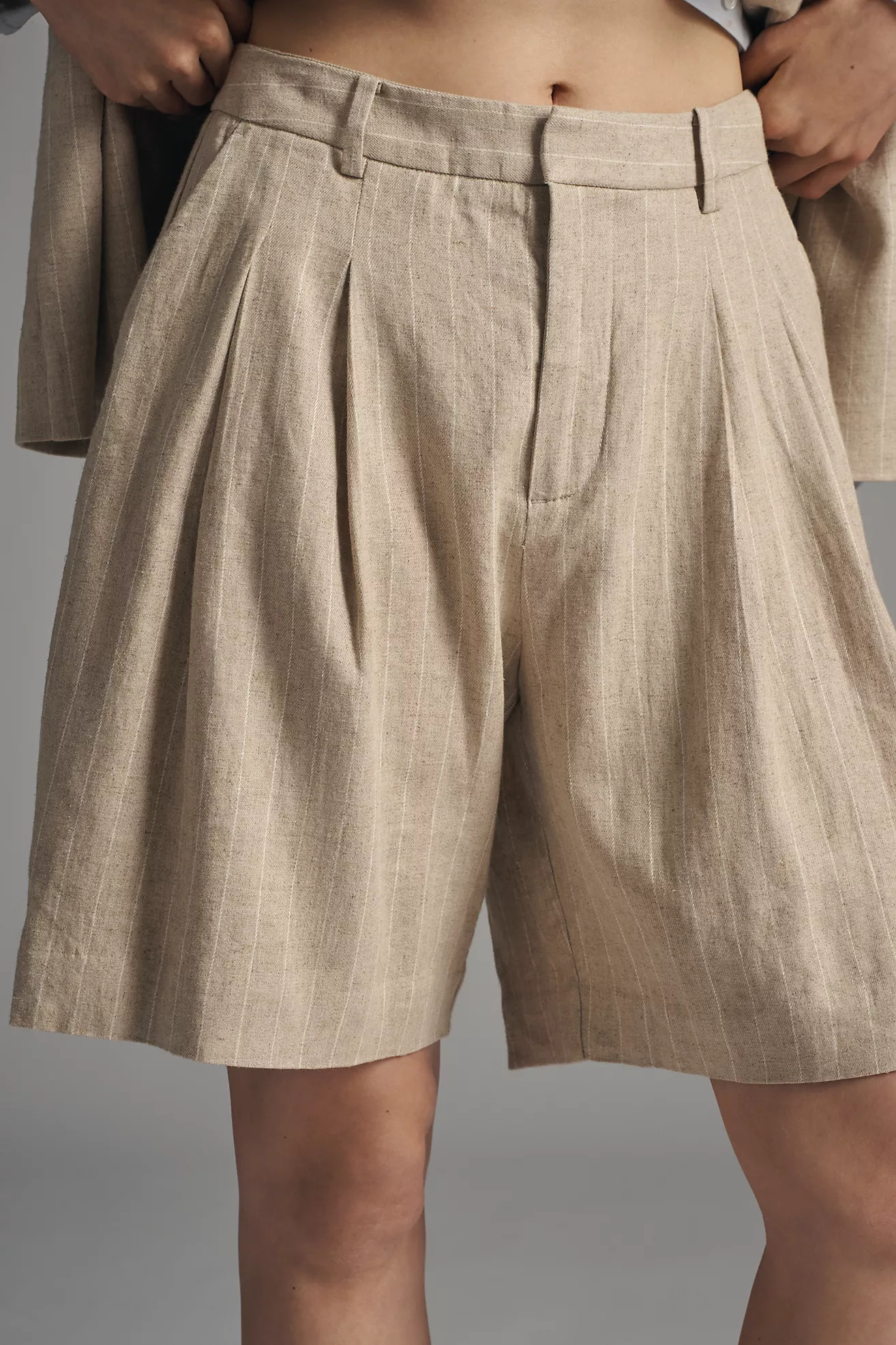 The Avery Twill Mid-Length Shorts by Maeve | Anthropologie (US)