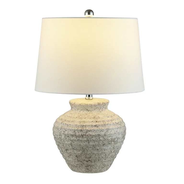 SAFAVIEH Ledger 22.5 in. Textured Ceramic Table Lamp, Light Grey | Walmart (US)