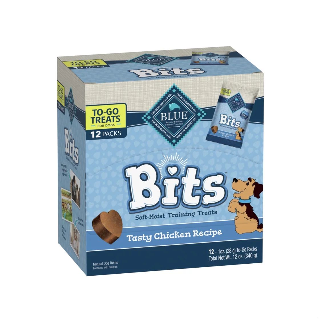 Blue Buffalo BLUE Bits Natural Soft-Moist Training Dog Treats TO-GO, Chicken Recipe 1-oz Bags (Pa... | Walmart (US)