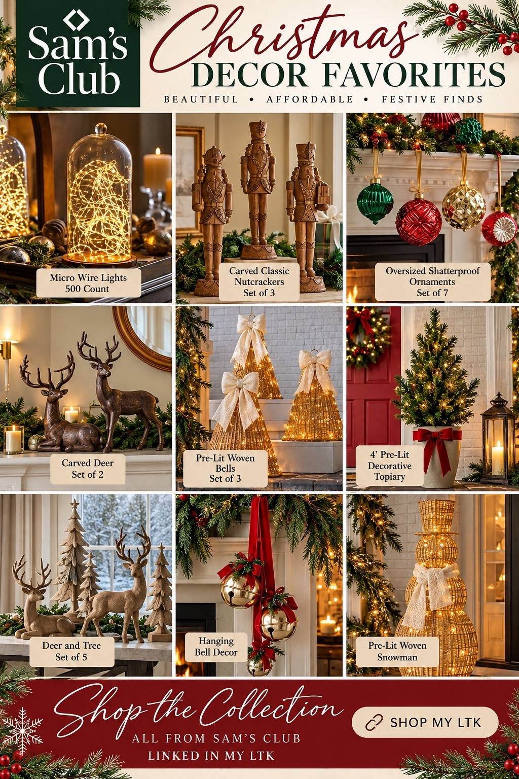 🎄 Sam’s Club Christmas Finds 🎄

Sam’s Club is bringing the holiday magic this year! I found so many beautiful pieces—from classic nutcrackers and oversized ornaments to pre-lit bells, topiaries, deer and that adorable woven snowman. ✨

These have that cozy, classic Christmas look I love without spending a fortune. ❤️🌲

I’ve linked all of these Sam’s Club finds in my LTK so they’re easy to shop!

Follow me on LTK: @over60styleandlife

#SamsClubFinds #ChristmasDecor #HolidayDecor #ChristmasFinds #LTKHoliday

#LTKSeasonal