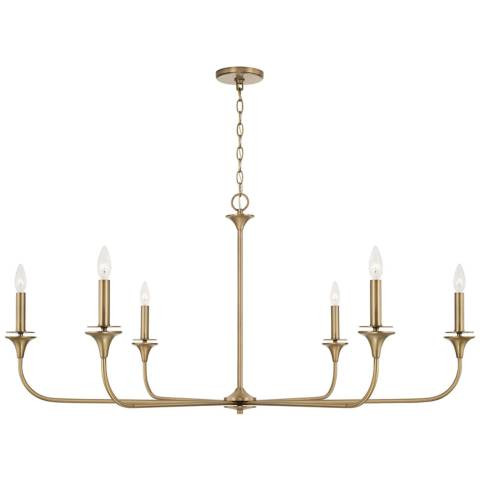 HomePlace Lighting Presley 6 Light Chandelier Aged Brass | Lamps Plus