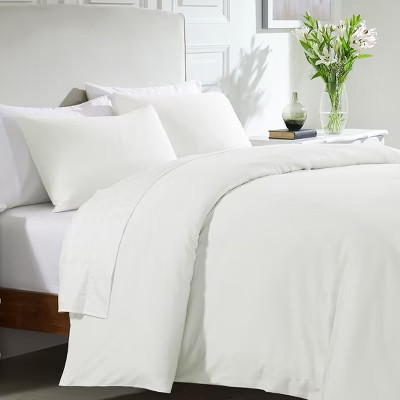 3 Pc Duvet Cover Set -Premium 100 % Cotton Duvet Cover in Full/ Queen Size with Button Closure -Soft & Breathable Set - Ivory (Pale Tone) | Target