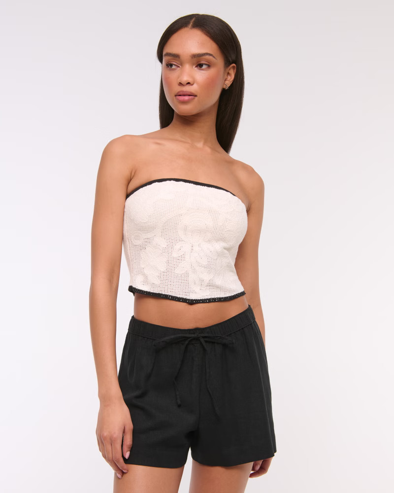 Women's Square Neck Crochet-Style Bra Top | Women's Tops | Abercrombie.com | Abercrombie & Fitch (US)