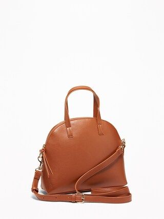 Faux-Leather Dome-Shaped Satchel for Women | Old Navy (US)