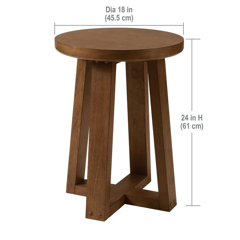 Better Homes & Gardens Ezra Round End Table, Walnut Finish | Walmart (US)