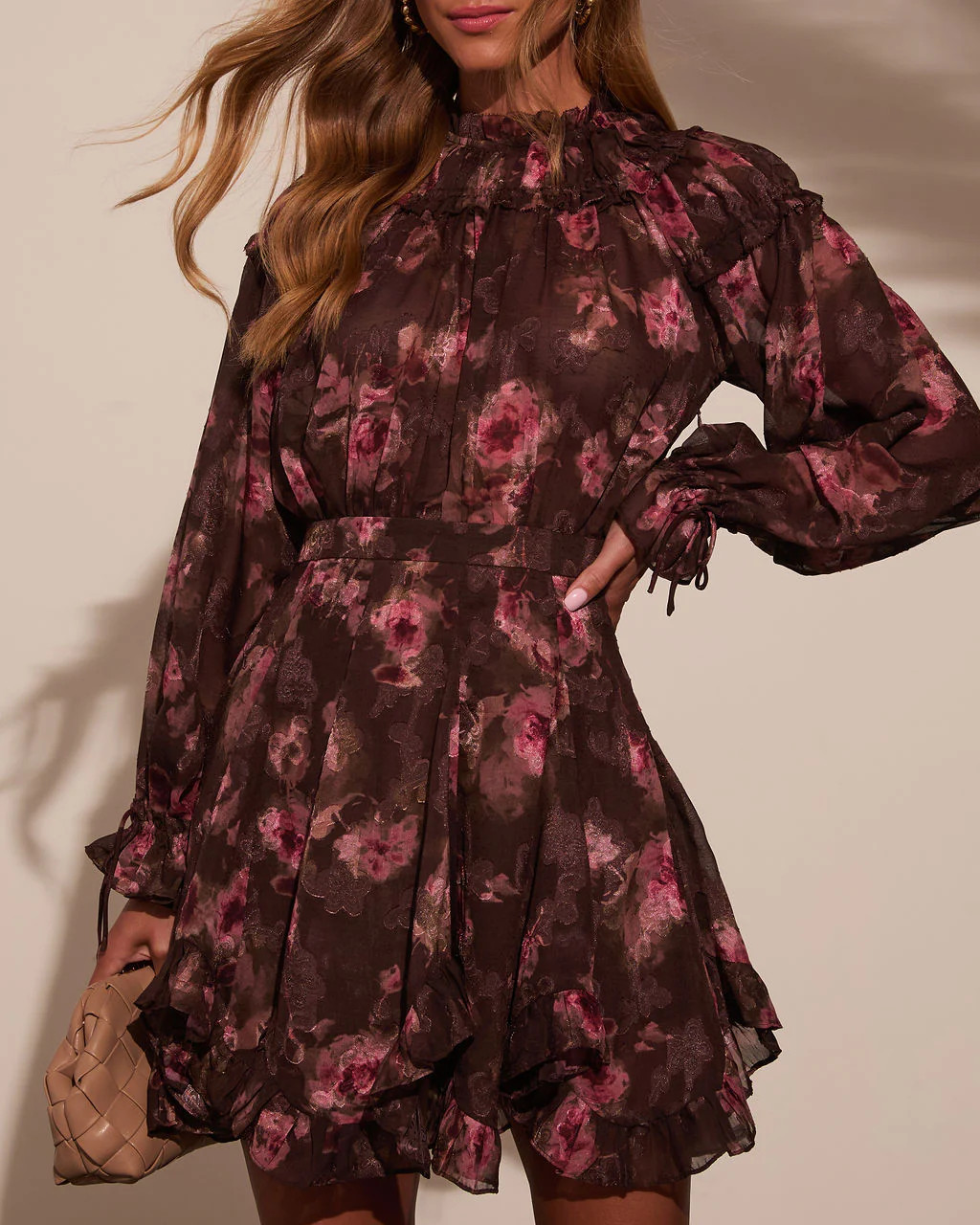 Remino Floral Print Chiffon Mini Dress | VICI