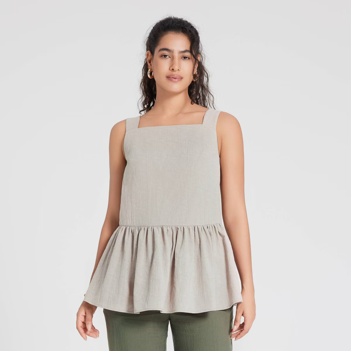 Women's Square Neck Peplum Top - Universal Thread™ | Target