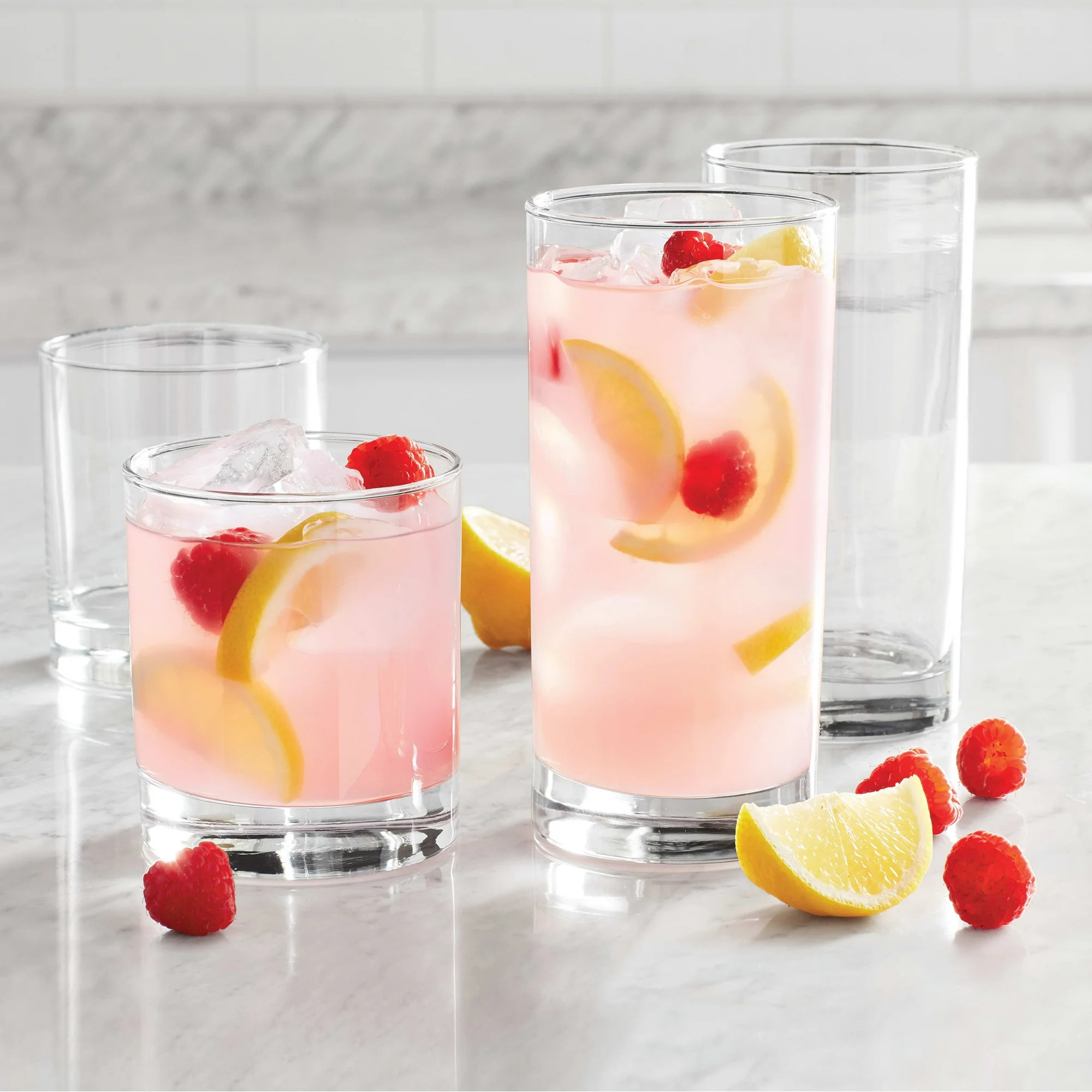 Mainstays Tennyson 16-Piece Drinking Glass Set, 16 & 11 oz | Walmart (US)