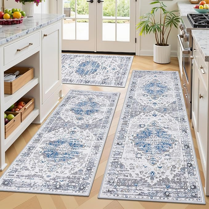 Ileading Boho Kitchen Rugs Set of 3 Washable Kitchen Mats for Floor Non Skid Farmhouse Floor Carp... | Amazon (US)