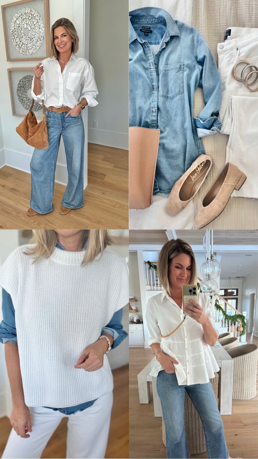 Classic denim and white neutral outfit ideas as a 40+ y/o mom of 2

#LTKTall #LTKOver40 #LTKootd