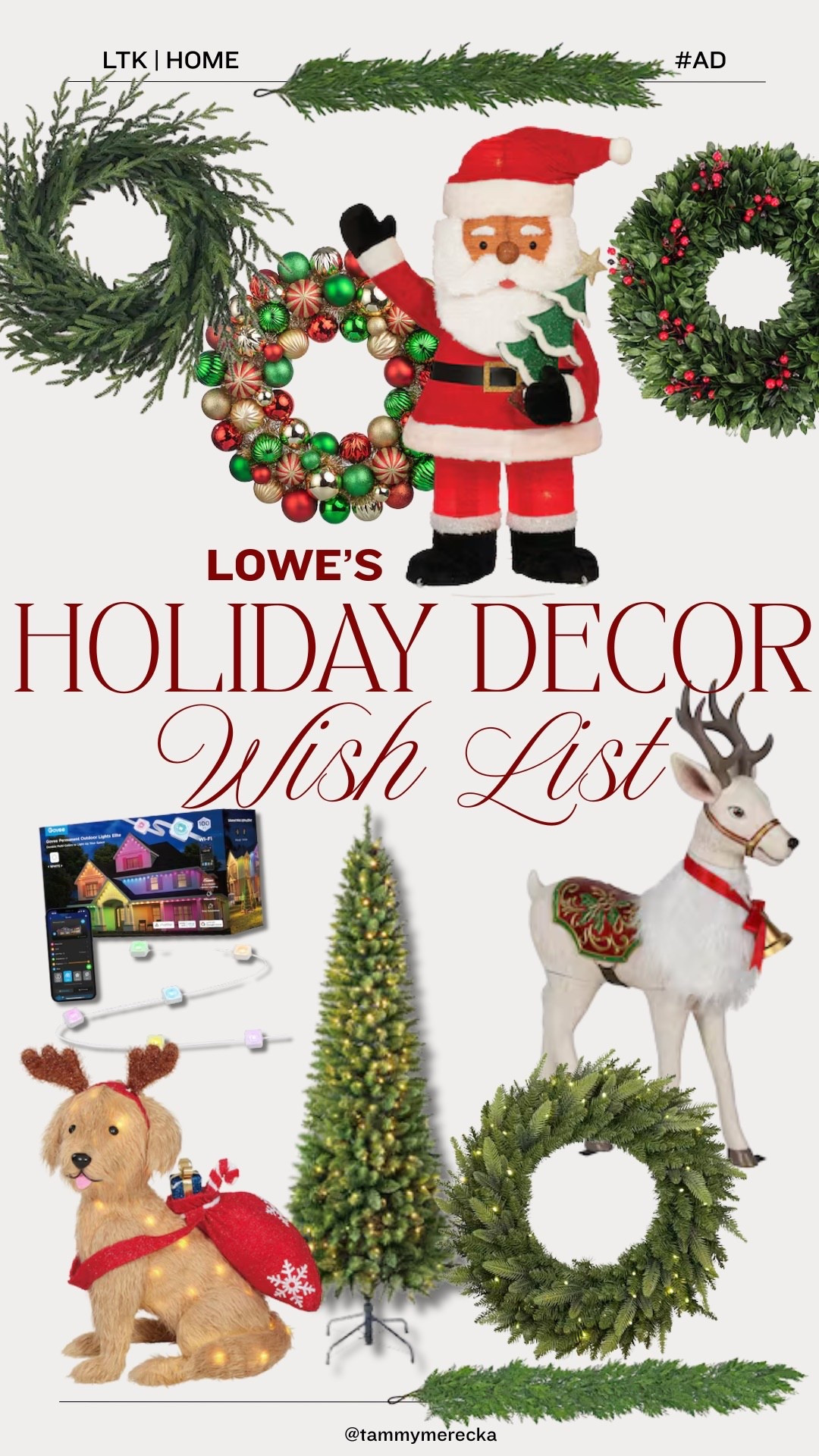 #ad #LowesPartner @loweshomeimprovement

Holiday greens that look real without the maintenance — yes please. 🍃✨ I used two of my favorite finds from Lowe’s this year: the Holiday Living 24” wreaths and the 6-ft garlands, and they instantly made our home feel festive and bright.

I’ve linked everything in my @shop.ltk so you can shop the exact pieces and recreate this cozy look in your own home. ❤️🎄

#liketkit 

#LTKSeasonal #LTKHome