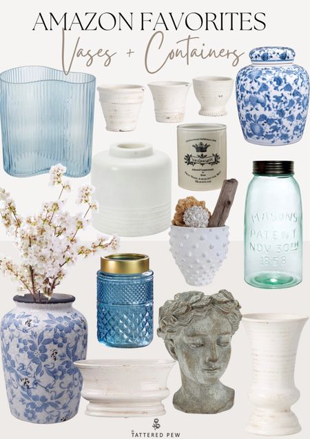 Shop my favorite vases & containers from Amazon! 

Blue and white vases, pots for floral, pots for greenery, mason jar vases, vases for florals, vases for greenery.

#LTKSeasonal #LTKhome