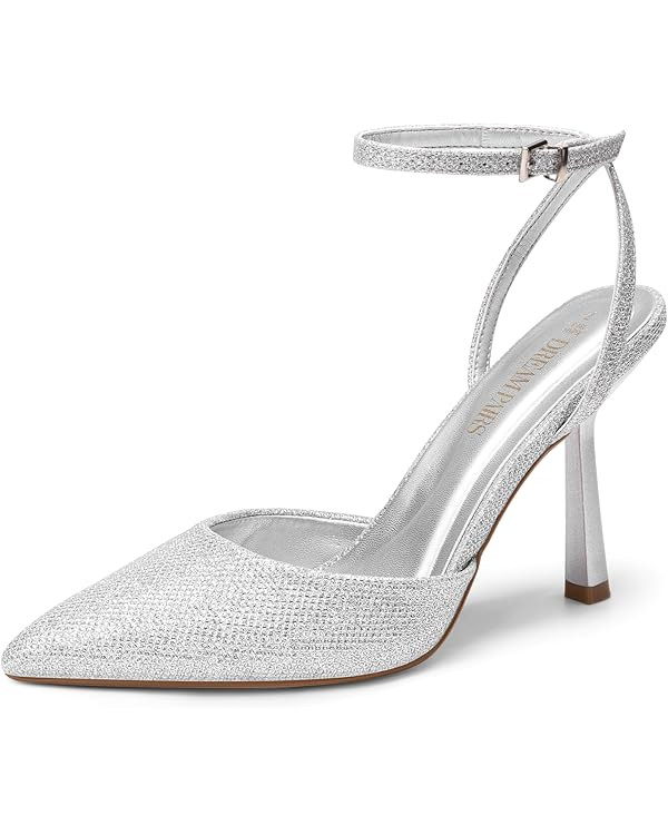 DREAM PAIRS High Heels for Women Closed Pointed Toe Dress Shoes for Women Ankle Strap Stiletto He... | Amazon (US)