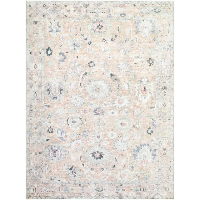 My Texas House Washable Everly Cream 5'3" x 7' 8'10" x 12' Washable Area Rug | Walmart (US)
