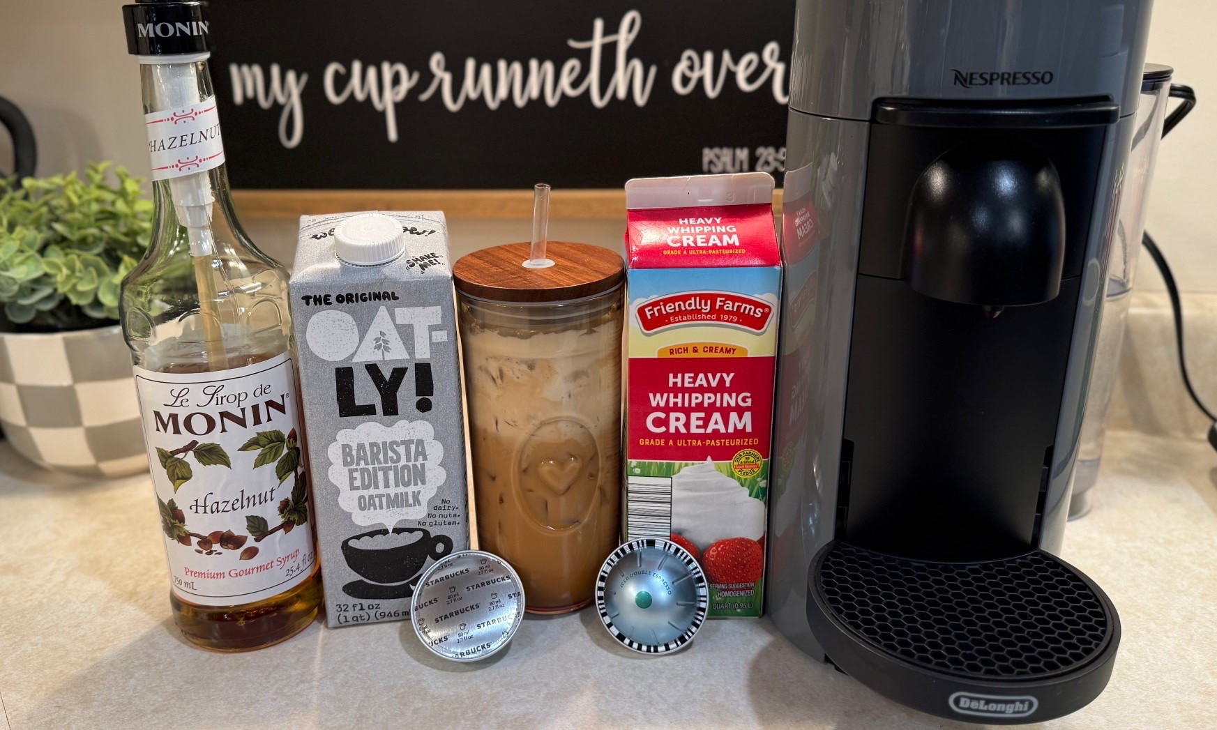 My daily iced coffee order… but at home. ☕

This combo has completely replaced my coffee shop runs lately:

• Hazelnut syrup
• Barista oat milk
• Homemade cold foam
• Nespresso double espresso

It takes about 30 seconds to make and tastes like a coffee shop drink for a fraction of the price.

Linking everything I use to make it. If you’re building a little at-home coffee bar, these are the staples.

#LTKHome #LTKU #LTKmorningroutine