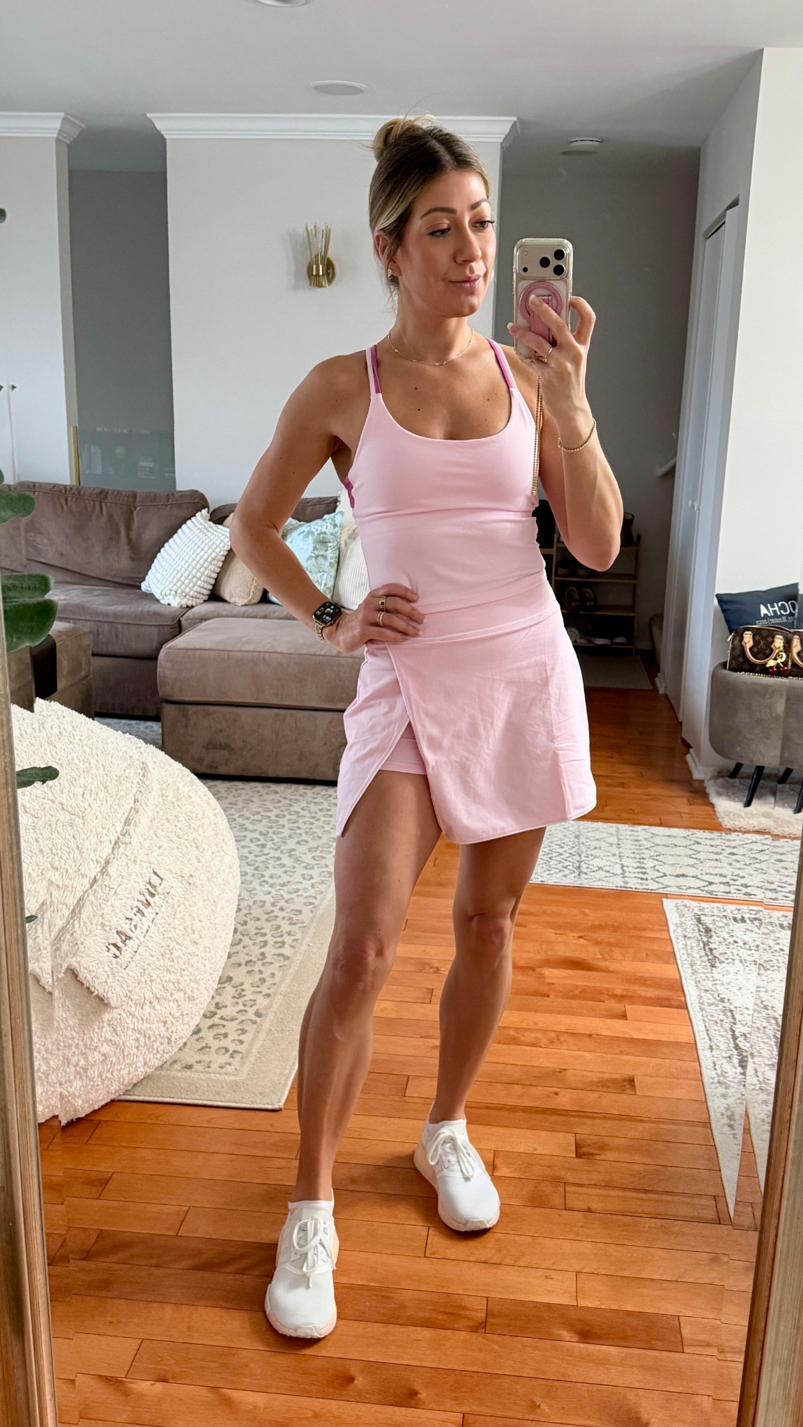 He’s Fabletics set! This workout tank is incredibly comfortable and flattering 🤩 and the skirt is darling! Both true to size. 

#LTKSeasonal #LTKActive #LTKSaleAlert
